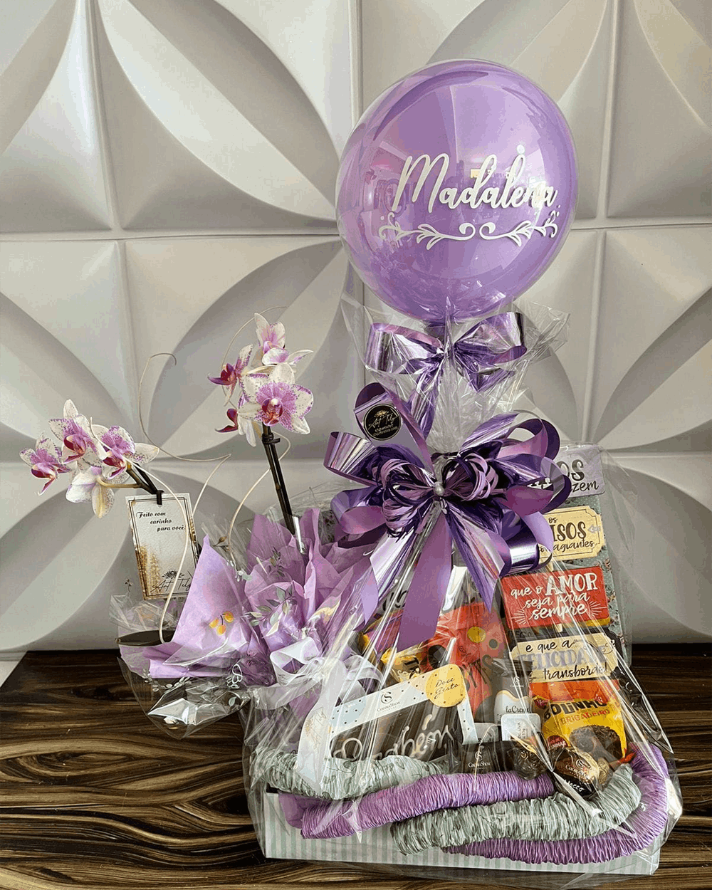 Cesta com Mini Orquídea