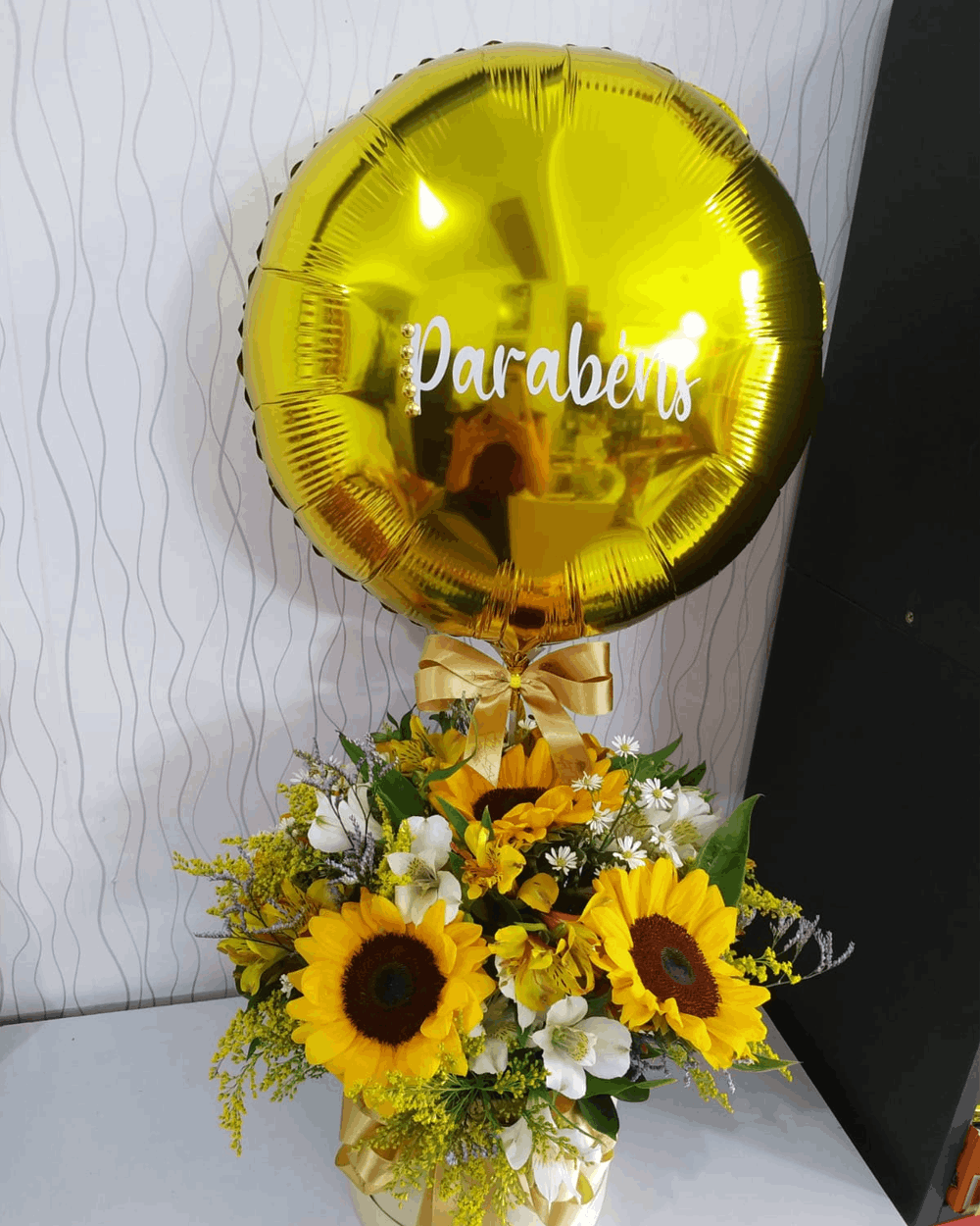 Box Flower Girassol com Bubble