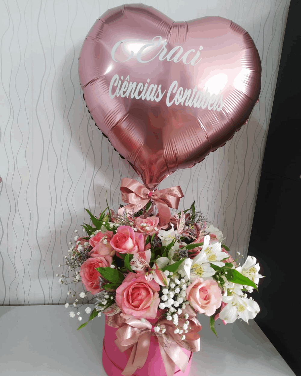 Box Flower Rosas Bubble Formatura