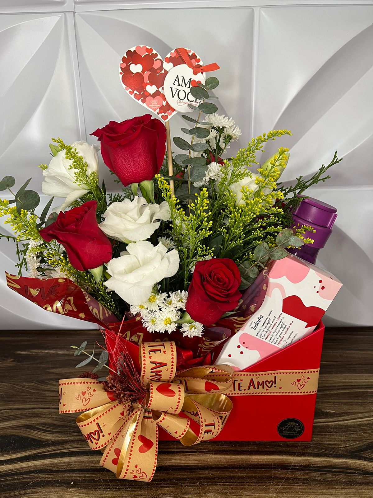 Cesta Rosas Brancas