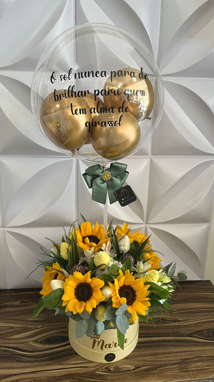 Box Flower Girassóis Bublle personalizado
