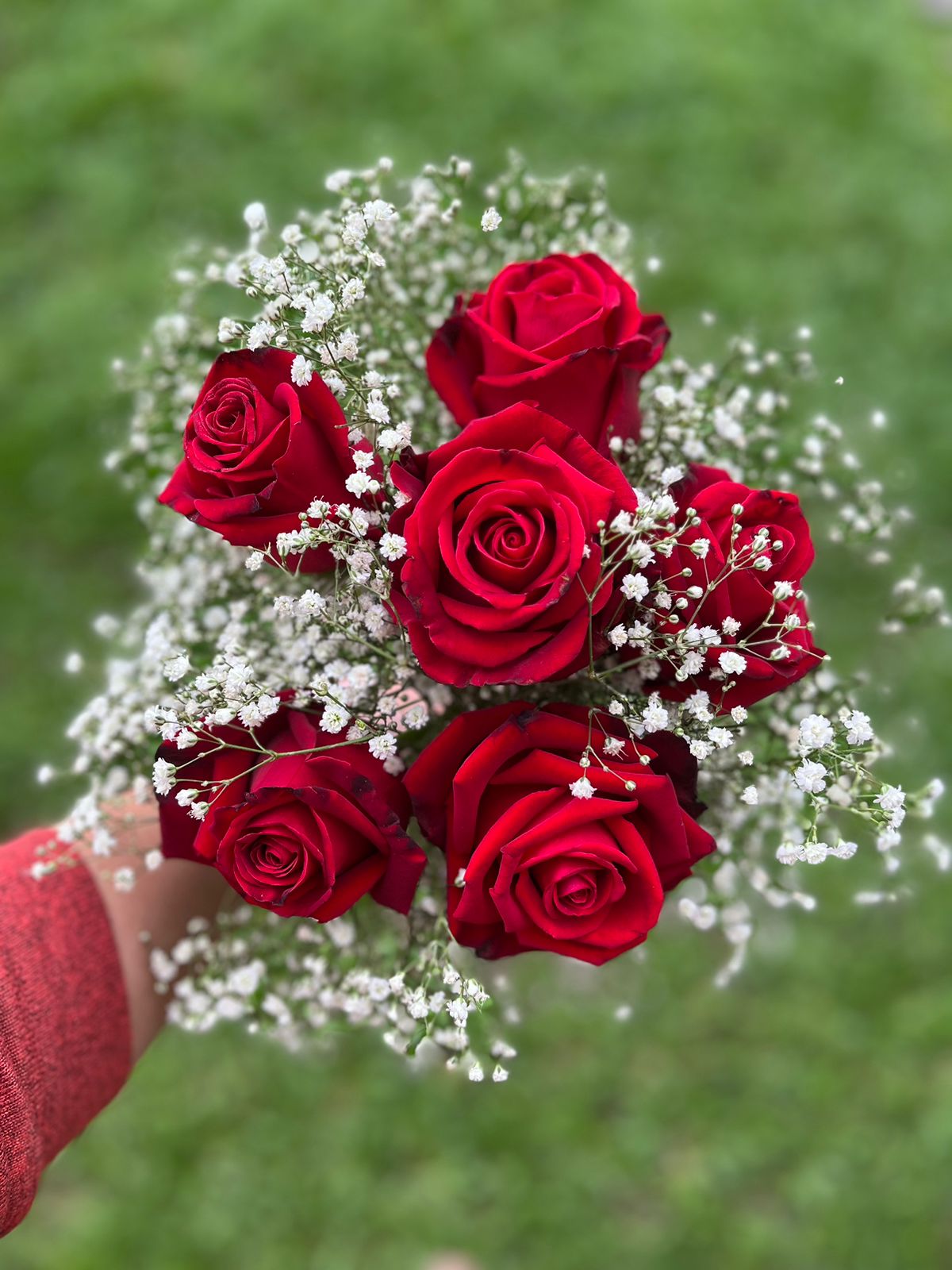 Buquê de Noiva Rosas Gipsófilas